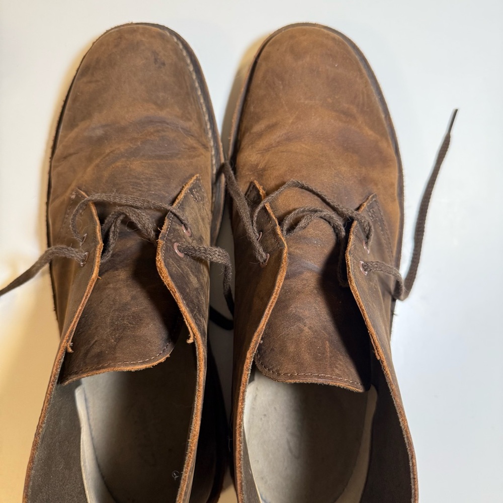 Clarks Men’s Leather Desert Chukka Boots Brown – Size 13 - Picture 9 of 11
